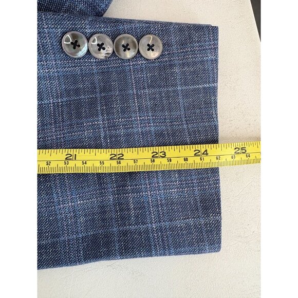 Hugo Boss Men's Silk Linen Wool Plaid Blazer Sport Coat - Picture 8 of 8
